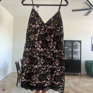 Express Black Lace Sheath Mini Dress